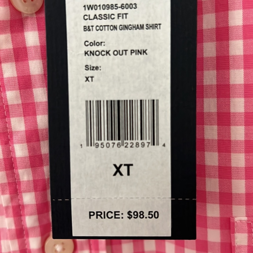 MENS LONG SLEVE PINK VINEYARD VINES CHECK SHIRT - Picture 6 of 6